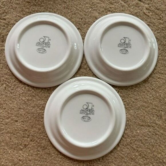 Jackson China 3 Small 5 3/4” Wide Brown Double Stripes Restaurant Plates - Picture 5 of 8